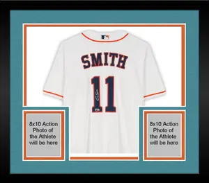 Framed Cam Smith Houston Astros Autographed White Nike Replica Jersey - Fanatics Authentic Certified