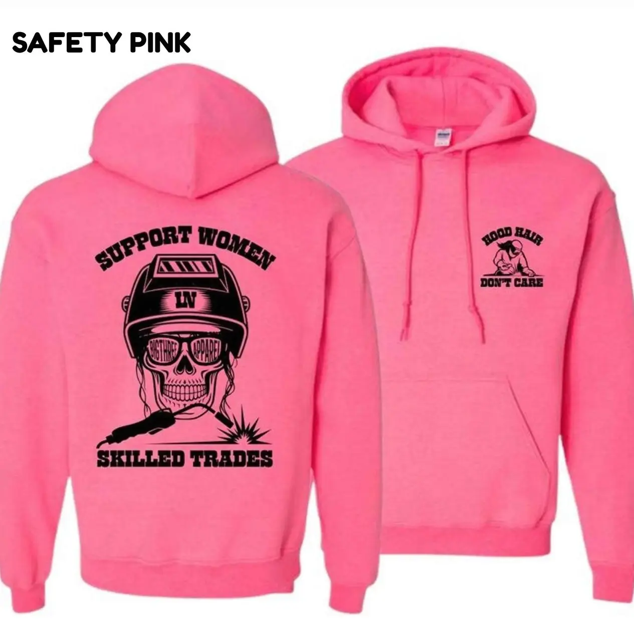 Funny Welding Hoodie/ Sweatshirt/ T-Shirt, Welding Skull Hoodie, Bad Hair Don’t Care Womenswear Sweatshirts Pullover, Comfort Tops