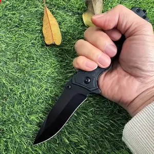 Lightweight EDC Folding Utility Tool with Textured Grip & Safe Lock - Stainless Steel Spear-Point Blade, Ergonomic Handle, Compact Portable for Camping, Survival, DIY, Household, Outdoor & Everyday Carry (No Power Required)