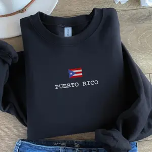 ( Embroidery ) Puerto Rico Flag Signature Cotton Hoodie