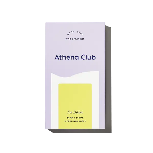 Athena Club Wax Strip Kit for Bikini - 24 Wax Strips & Post-Wax Wipes for Body Care and Comfort