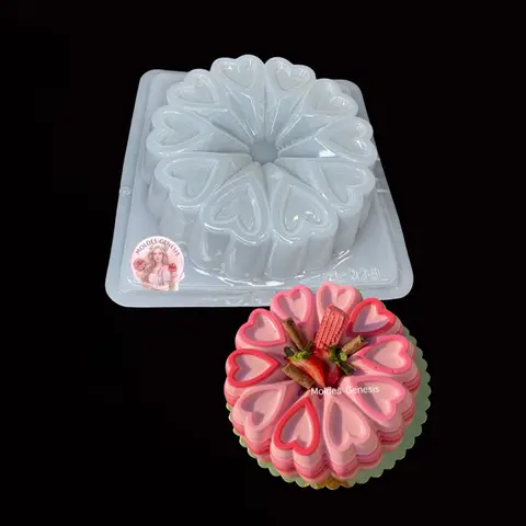 Molde de Plástico para Gelatina en Forma de Corazones 2.5 Litros Ideal para Creativos Desserts y Diseños Encantadores