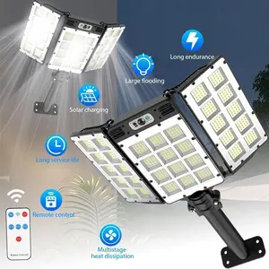 Remote Control Solar Flood Light IP65 Waterproof, 3 Modes Motion Sensor Outdoor Security Light