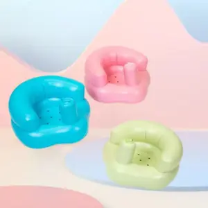 Three-color inflatable bathtub seats, inflatable sofas, portable sitting bathtub stools, inflatable baby seats, simplified inflatable baby chairs, and baby sitting and standing seats