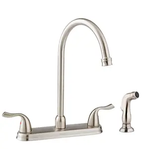 Two-Handle High-Arc Kitchen Faucet, Satin Nickel Two-Handle High-Arc Kitchen Faucet, Satin Nickel