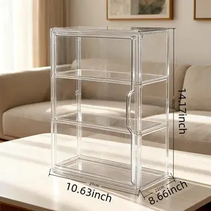 Cosmetics storage box is used for makeup, lipstick, makeup tool organizer, office organization and storage, art supplies, jewelry, stationery. It can be stacked and stored in drawers
