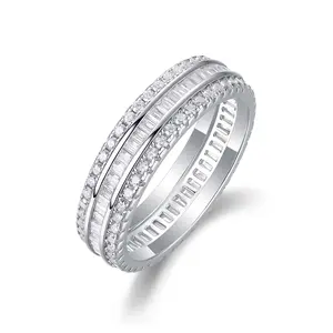 [Parallel Universe] Synthetic Moissanite Rings for Women S925 Sterling Silver Engagement Rings with 18K White Gold Plated Shiny Lab Create Diamond Promise Wedding Rings Birthday Gifts