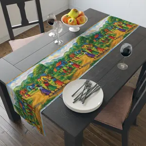 Vibrant Rustic Table Runner - Farmhouse Decor, Kitchen Table Accessory, Boho Style, Party Table Decor, Unique Gift Idea