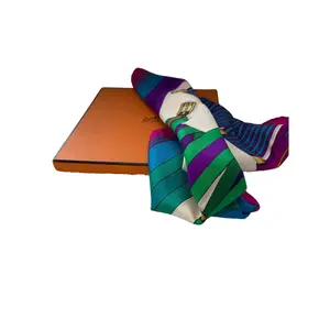 Pre-owned Hermes Carré 90 Silk Scarf – Equestrian Blanket Motif in Jewel Tones with Box