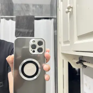 Premium Fashion Anti-Slip Magnetic Metal Phone Case, Compatible with iPhone 17 16 15 14 13 12 Plus Pro Max Air, Mobile Accessories