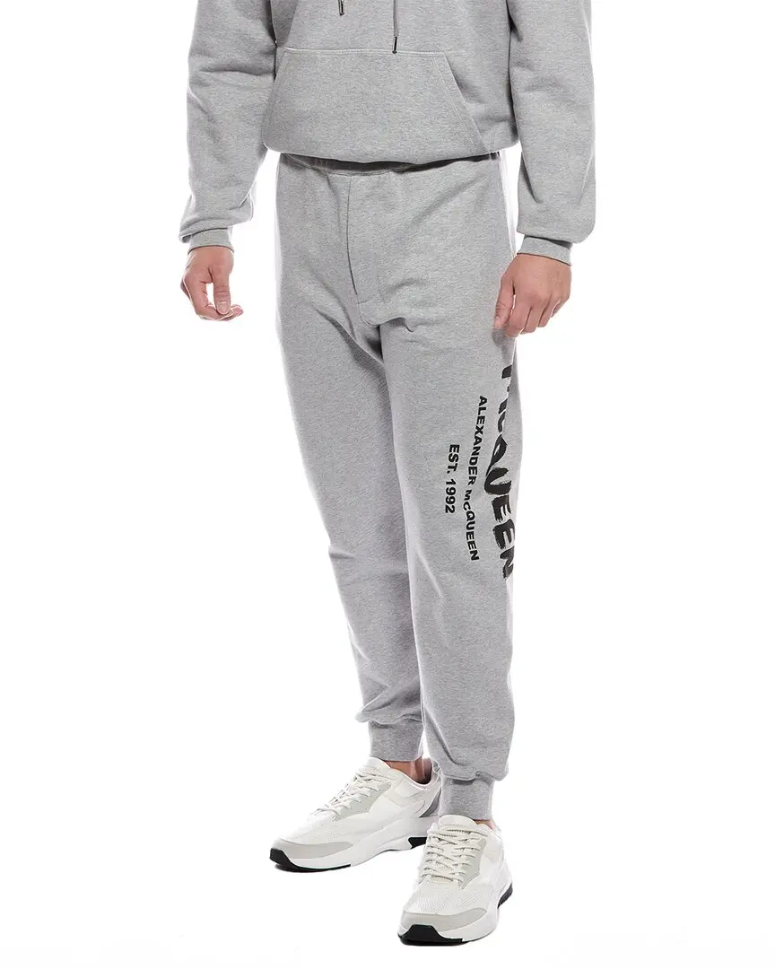 Alexander McQueen Cut & Sew Graffiti Print Jogger Pant