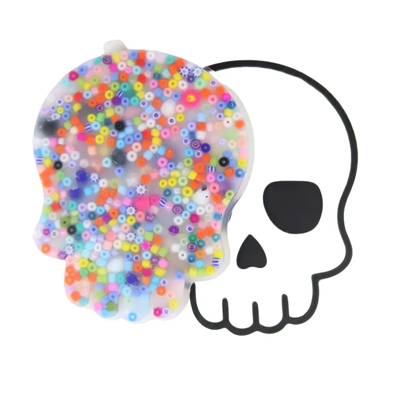 Skull Picky Party Pad and Tray- to Pick, Pop and Peel Stress-Free! Squishy Maker Soft Squishy Silicone