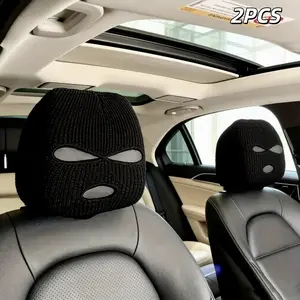 2-Pack Car Headrest Covers, Fun Unique Design, Universal Fit for Vehicle Seats, Washable Soft Fabric, Easy Installation, SUV Truck Sedan Car Interior Accessories, Daily Driving Comfort, Seat Protection for Road Trips and Commuting