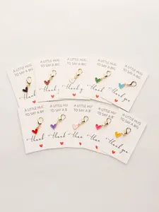 10pcs Heart-Shaped Keychains with Wishing Cards, Colorful Hanging Decorations, Perfect Gift for Holidays and Birthdays