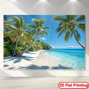 Tropical Ocean Coconut Tree Banner, Party Decorations Banners, Hawaii Party Cloth, Polyester Material, Beach, Palm Trees, Suitable for Hawaii Party Decoration, Summer Home Decoration, Outdoor Birthday Party Multifunctional Decoration