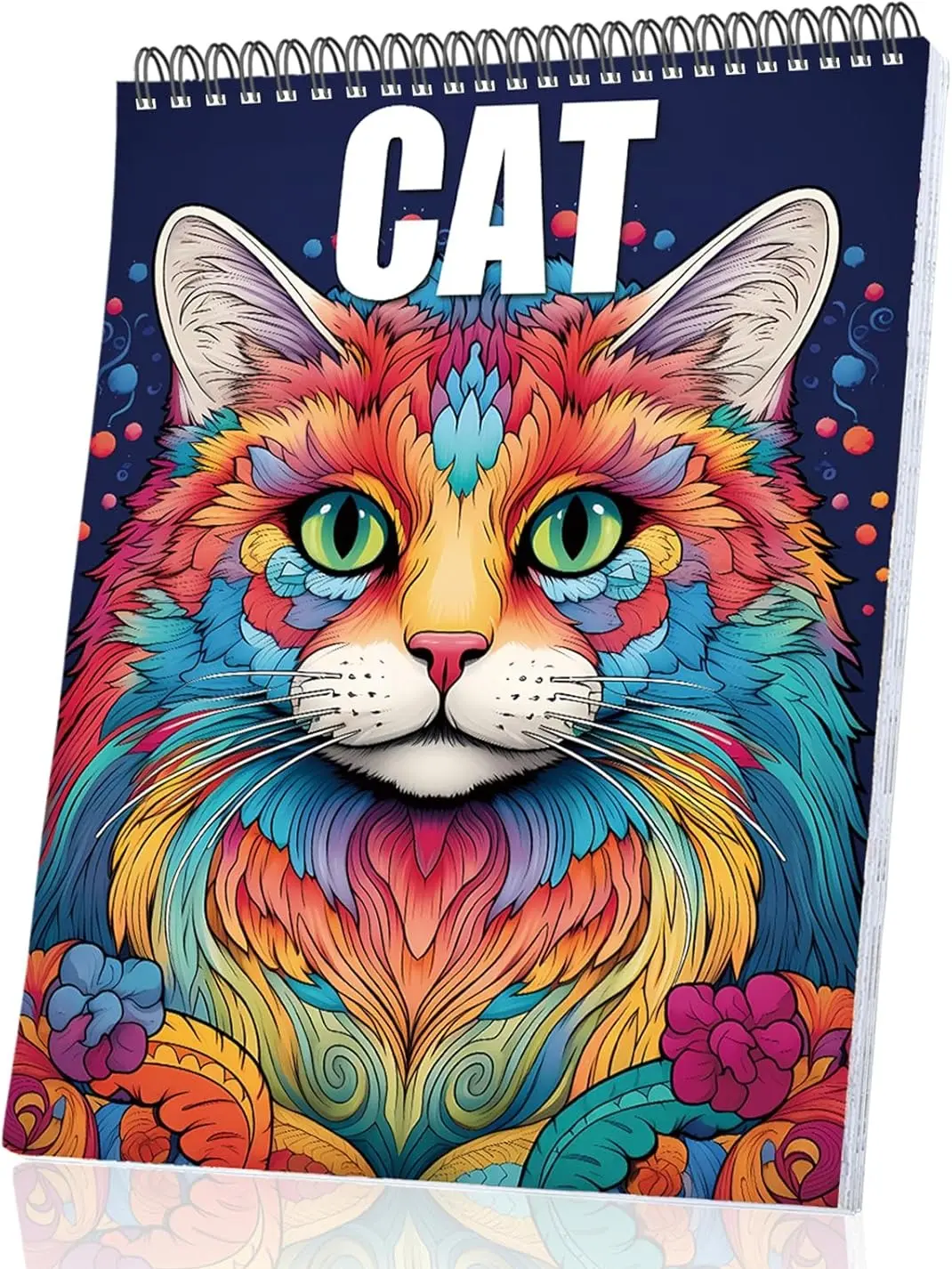 Cat Coloring Book for Adults Spiral Bound, One Sided Design Cat Adult Coloring Book Spiral Bound for Women Cat Coloring Book Anxiety Therapy Thick Paper - 30 Pages for Stress Relief and Relaxation