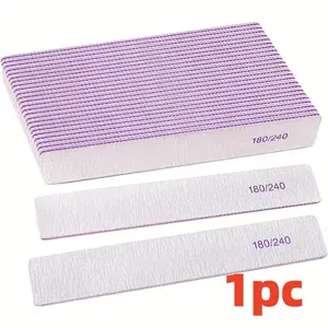 Reusable Dual-Sided Nail File, Nail Care, Manicure, 180/240 Grit, Washable, Non-Replaceable Abrasive Surface, Suitable for Polymer Nails, Gel, Acrylic, Home & Salon Use