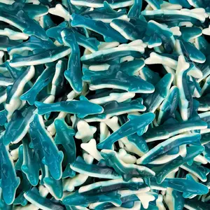 Sharks Gummy Candy |   2 Pound Bag |   Fruity Shark Gummies |   Soft Chewy Gummy Fish for Parties, Candy Buffets, Themed Events |   Blue Raspberry and Vanilla Flavors