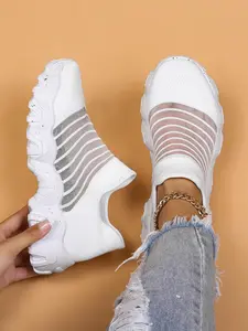 Women's Fashionable Breathable Mesh Sneakers, Casual Comfortable Sports Running Shoes, Female All-match Round Toe Shoes for Daily Wear, Athletic Running Shoes