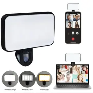 Three Color LED Clip Light, Portable Selfie Light, Mini Portable Design for Smartphone Photography, Adjustable Brightness Levels for Optimal Lighting