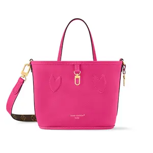 Louis Vuitton Neverfull Inside Out BB Reversible Leather Tote Bag With Detachable Strap For Women In Rose Pink