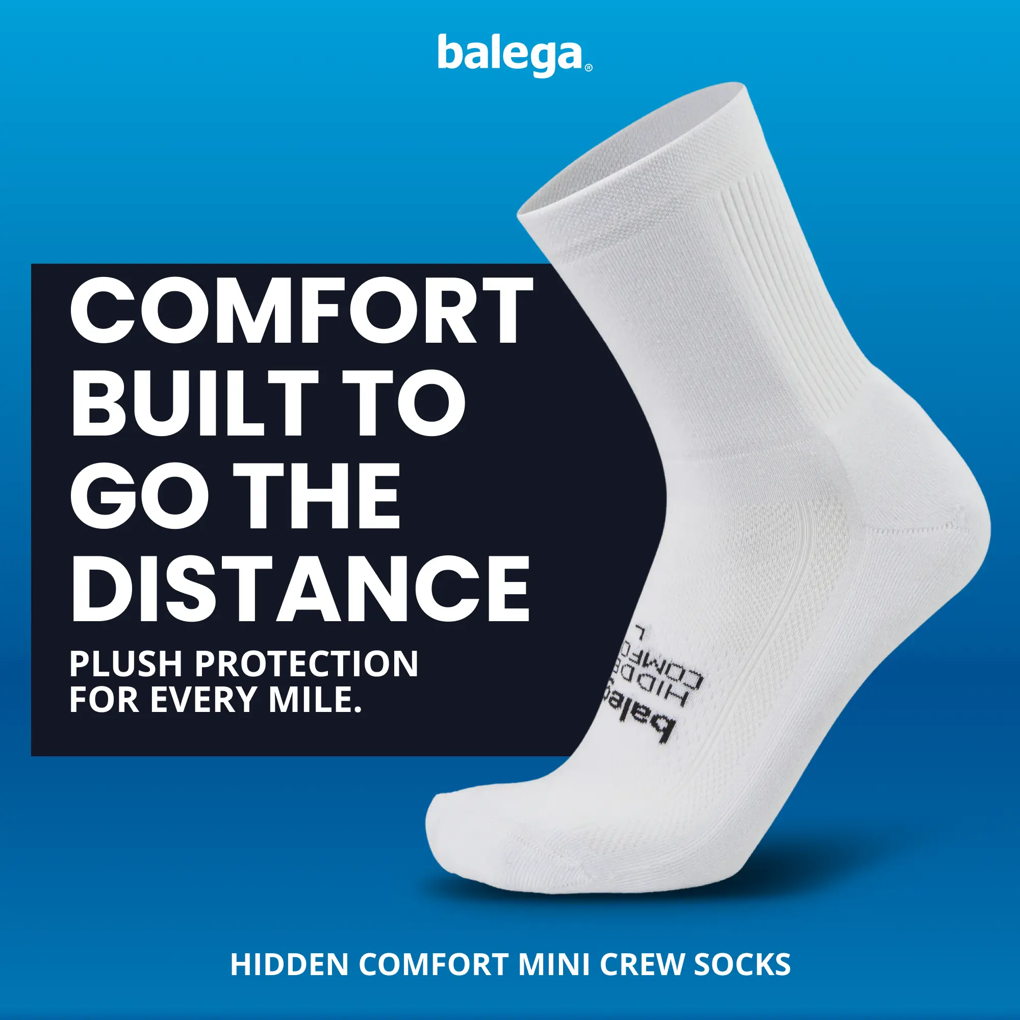 Balega Hidden Comfort Mini Cushioned Crew Socks - Adult Moisture Wicking Athletic Sports Running Socks, All Seasons, Drynamix Yarn, Deep Heel Pocket for Comfort & Performance, Moisture Wicking Socks, Athletic Sports Socks
