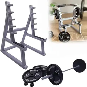 Creative Barbell Rack Pen Holder Mini Squat Rack Ornaments With Barbells And Weights Funny Weightlifting Gift Desk Organizer