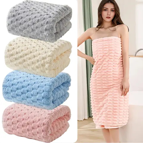 Microfiber Bath Towels, Super Absorbent & Soft Waffle Weave, Quick Dry, Unscented, for Bathroom, Spa, Gym, Travel - No Electricity or Battery Needed
