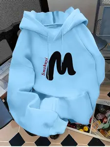 Women's Casual Fashion Round Neck Long Sleeve Letter Print Loose Sweatshirt, Hoodie, Comfortable and Stylish Pullover for Daily Wear
