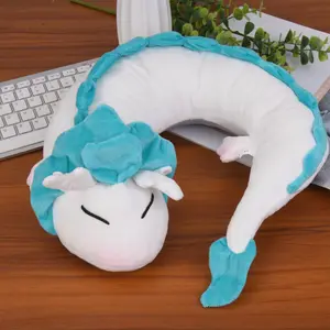 Little White Dragon U-Shaped Pillow Plush - Soft and Comfortable Design, Ideal for Supporting Posture and Comfort,Birthday Gift