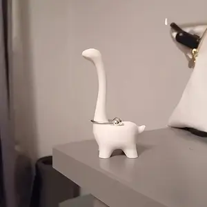 Cute Dinosaur Ring Stand Holder, Jewelry Display Rack for Earrings & Rings, Desktop Decoration, Wedding Engagement Gift, Valentine's Day Present