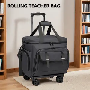 Rolling Teacher Bag 16-inch Waterproof Detachable Trolley Bag Multi-Functional Crossbody Handheld for Men Women Lightweight Durable Travel Luggage Set