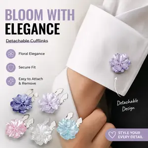 Luxury Camellia Shirt Buttons Set, Premium Turtle Cufflinks, Elegant Rhinestone Shirt Cuff Accessories, High-End Aesthetic for Women Men
