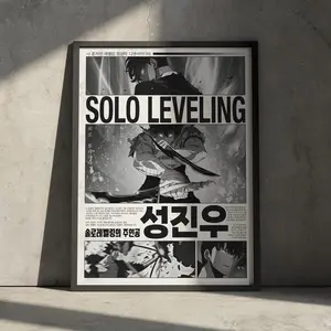 Solo Leveling Anime Poster Print, Sung Jin Woo Korean Manga Art Wall Décor