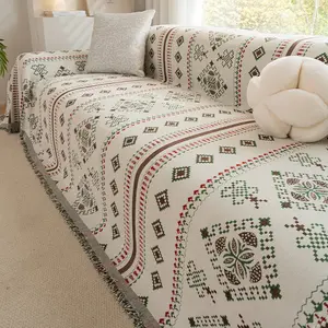 Boho Style Sofa Cover Blanket, Soft Skin-Friendly Comfortable Couch Sheet, Anti-Slip Dustproof Durable, Universal Sofa Protector, All Seasons Use