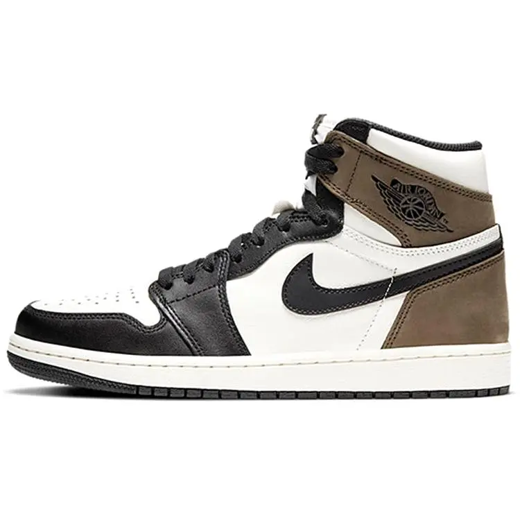 Jordan 1 Retro High Dark Mocha Basketball Shoes Unisex Sail Mocha-Black-Black 555088-105