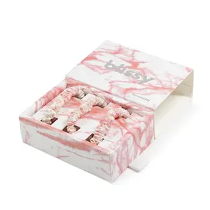 Blissy Skinny Scrunchies  Rose White Marble  Rose White Marble Rose White Marble