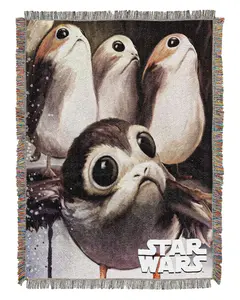 Northwest Star Wars Woven Tapestry Throw Blanket, 48" x 60", Feed the Porgs Room Decor Starry Sky Pattern