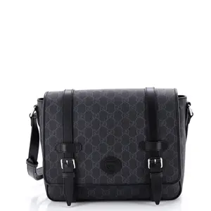 Pre-owned GUCCI material Messenger Bags Interlocking G Patch Messenger Bag GG Coated Canvas with Leather Medium by Rebag