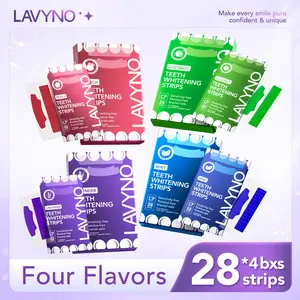 Teeth Whitening Strips - Lavender/Mint/Peach/Coconut | Residue-Free, Daily Oral Care Lavyno