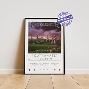Megadeth Poster | Youthanasia Poster | Album Poster Prints | Wall Decor Posters | Album Cover | Metal Music Poster