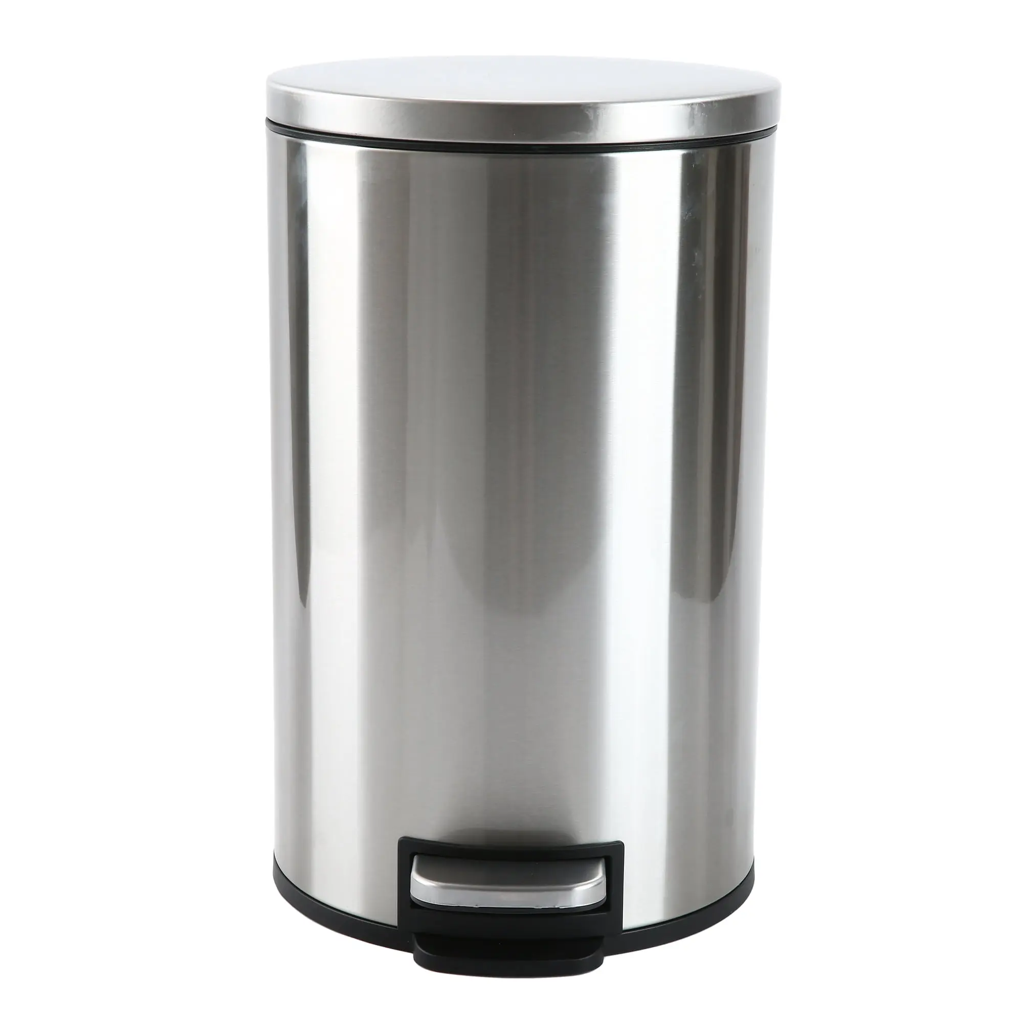 Better Homes & Gardens 3.1 Gal Stainless Steel Bathroom Trash Can - Soft Close Lid, Step Pedal, Small Round Wastebasket for Bathroom, Office