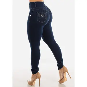 High Waisted Levantacola Dark Wash Skinny Jeans