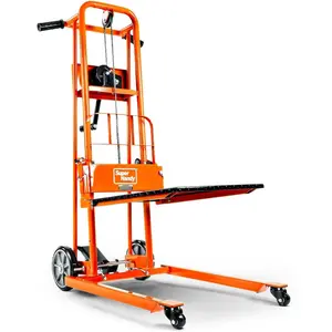 SuperHandy Material Lift Winch Stacker, Pallet Truck Dolly, Lift Table, Fork Lift, 330 Lbs 40" Max Lift w/ 8" Wheels, Swivel Casters [Patent Pending]