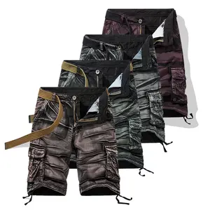 1-pack men’s vintage cargo shorts for summer with pockets; suitable for casual wear, outdoor activities, indoor use, travel; an ideal gift for men (no belt included).