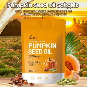 Natural Pumpkin Seed Oil & Saw Palmetto Softgels, 1000mg High Strength Plant Ester Formula, Natural Herbal Supplement Supports Prostate & Urinary Health, 300 Capsules Dietary Vitamin Fitness