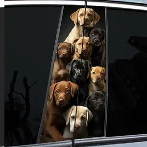 2 Cute Pet Cluster Car Stickers - Waterproof Vinyl Decal for Road Bike Frames, Front Rods and Handlebars - - Easy Paste, Adhesive, Motorcycle Decorative Motorcycle Helmet Sticker
