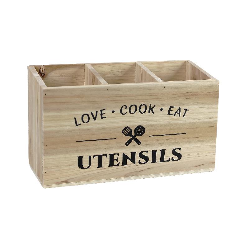 1pc Desktop Tableware Storage Box With Grids, Wooden Chopsticks Sorting And Finishing Shelf, Household Storage And Organization For Kitchen, Bedroom, Desk, New Year Spring Festival Gift Supplies