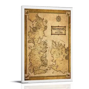 Mapa-de Game of Thrones Poster Posters Music Album Cover Posters Canvas Wall Art High-Resolution Vintage Band & Artist Prints for Room