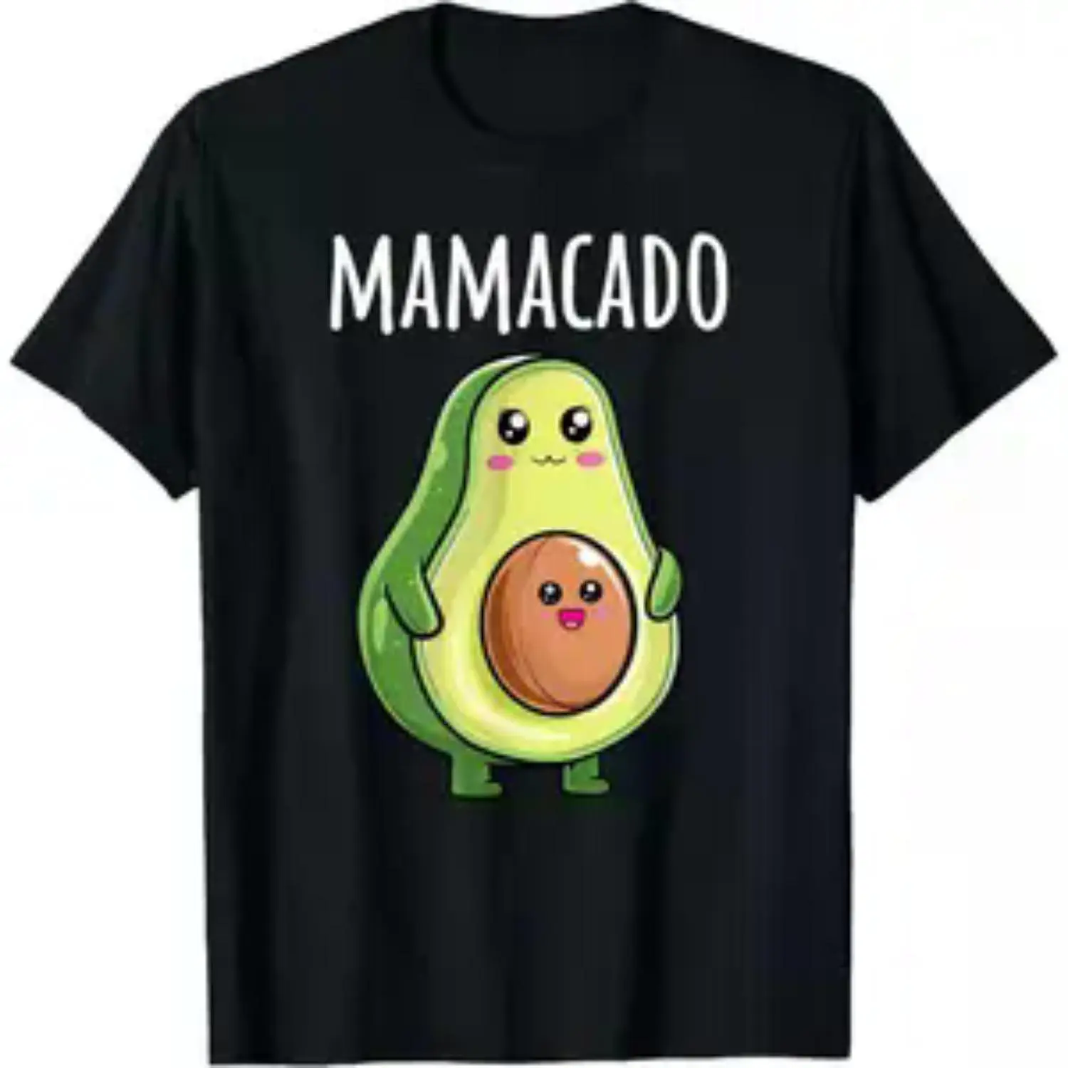 100% Cotton Round Neck Printed Maternity T-Shirt - Unisex Short-Sleeve Casual Top for Women, Funny Mamacado Pregnancy Announcement Tee with Summer Vibes